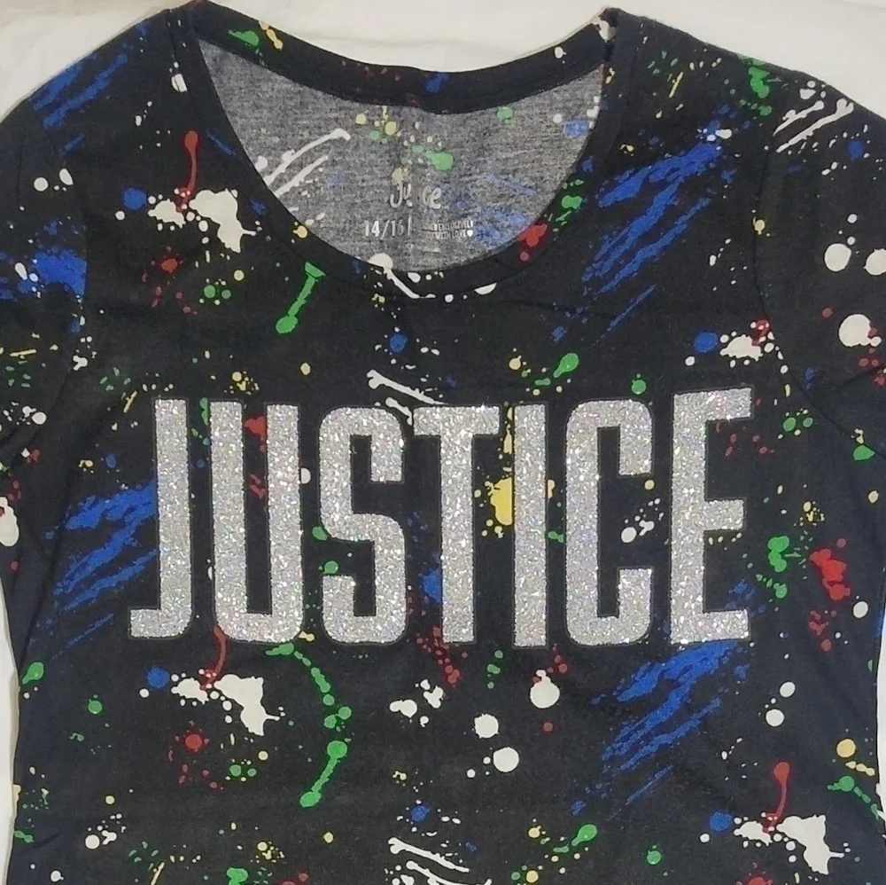 Justice Paint Splattered T-Shirt